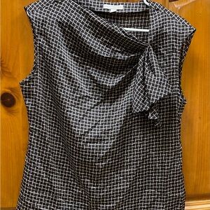 Eva Mendes for New York & Company Black and White Grid Blouse